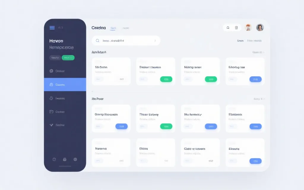 信息分区布局，数据卡片化与层级清晰的界面